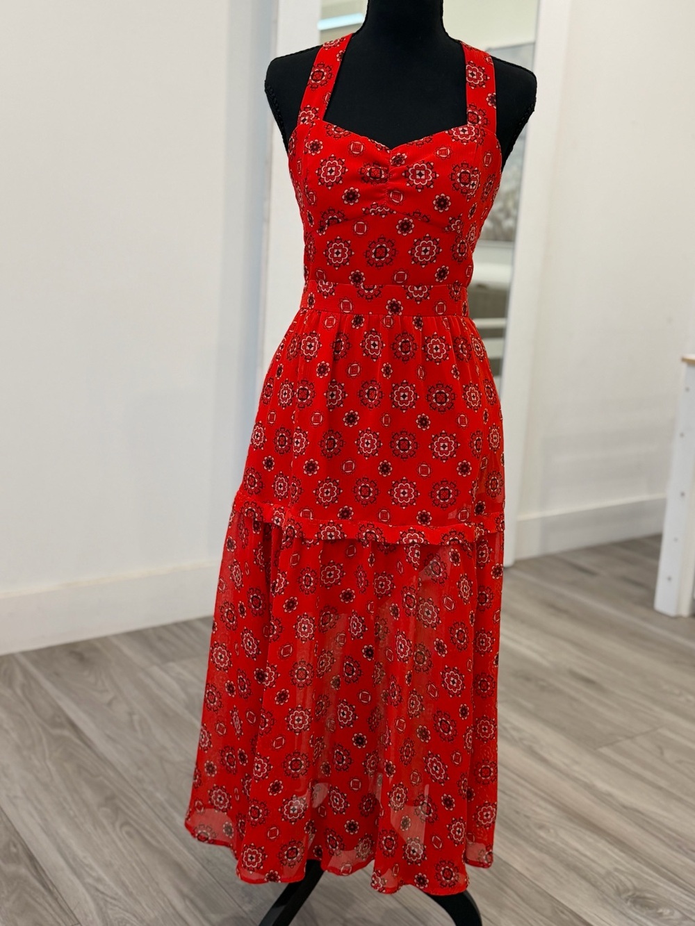 Marissa Webb Red Floral Maxi Dress